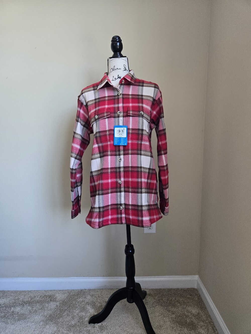 Columbia Blue Point Creek Shirt Jacket Womens M Red Plaid Flannel